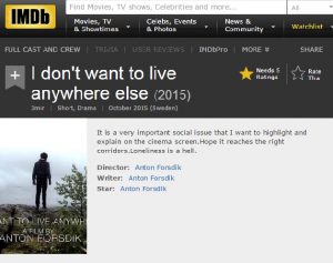 IMDB - I don't want to live anywhere else