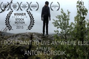 I don't want to live anywhere else a film by Anton Forsdik. Jag vill inte leva någon annanstans. Stockmotion vinnare